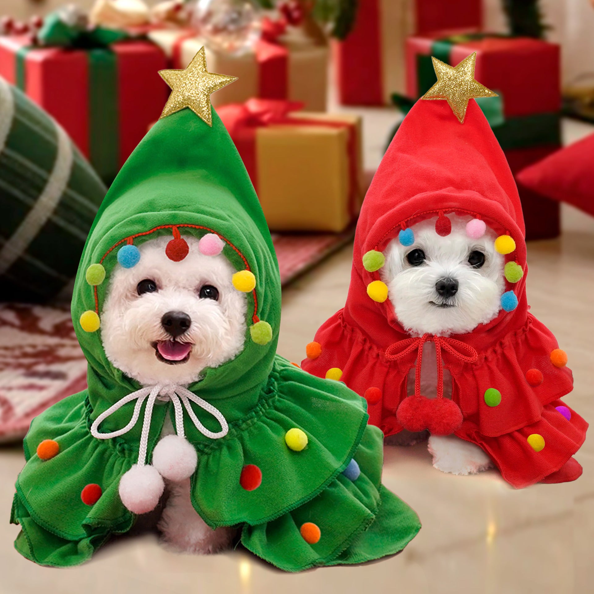Festive Holiday Pet Cape – Christmas Transformation Costume for Dogs & Cats