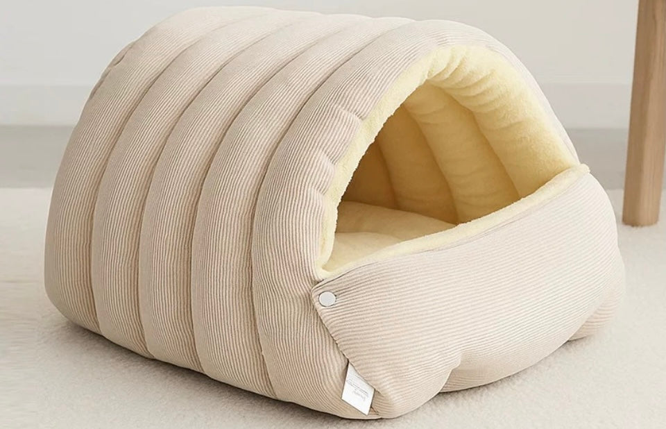 Cave-Style Detachable Pet Bed – Cozy Retreat for Cats & Small Dogs