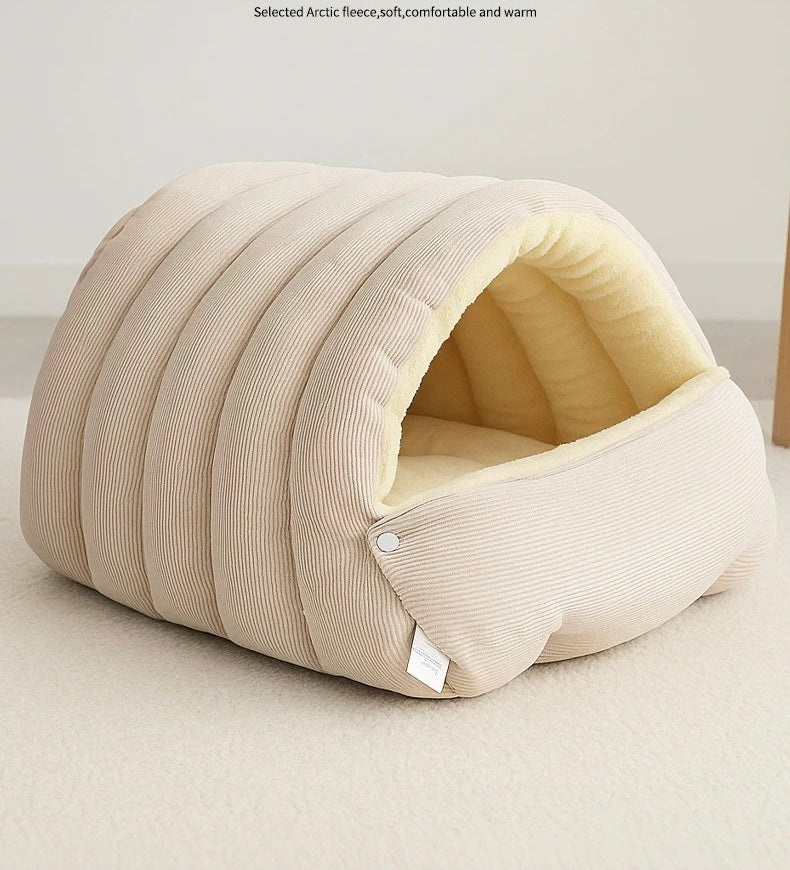 Cave-Style Detachable Pet Bed – Cozy Retreat for Cats & Small Dogs