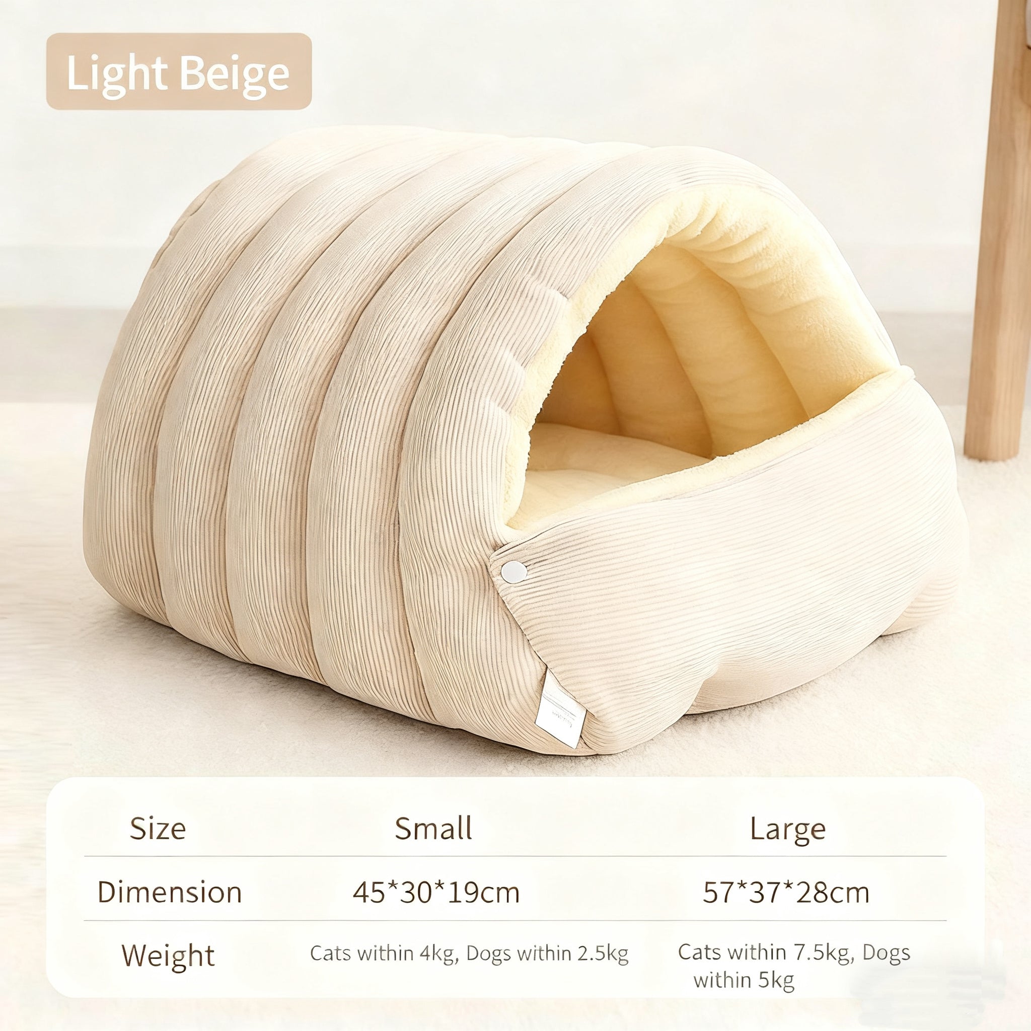 Cave-Style Detachable Pet Bed – Cozy Retreat for Cats & Small Dogs