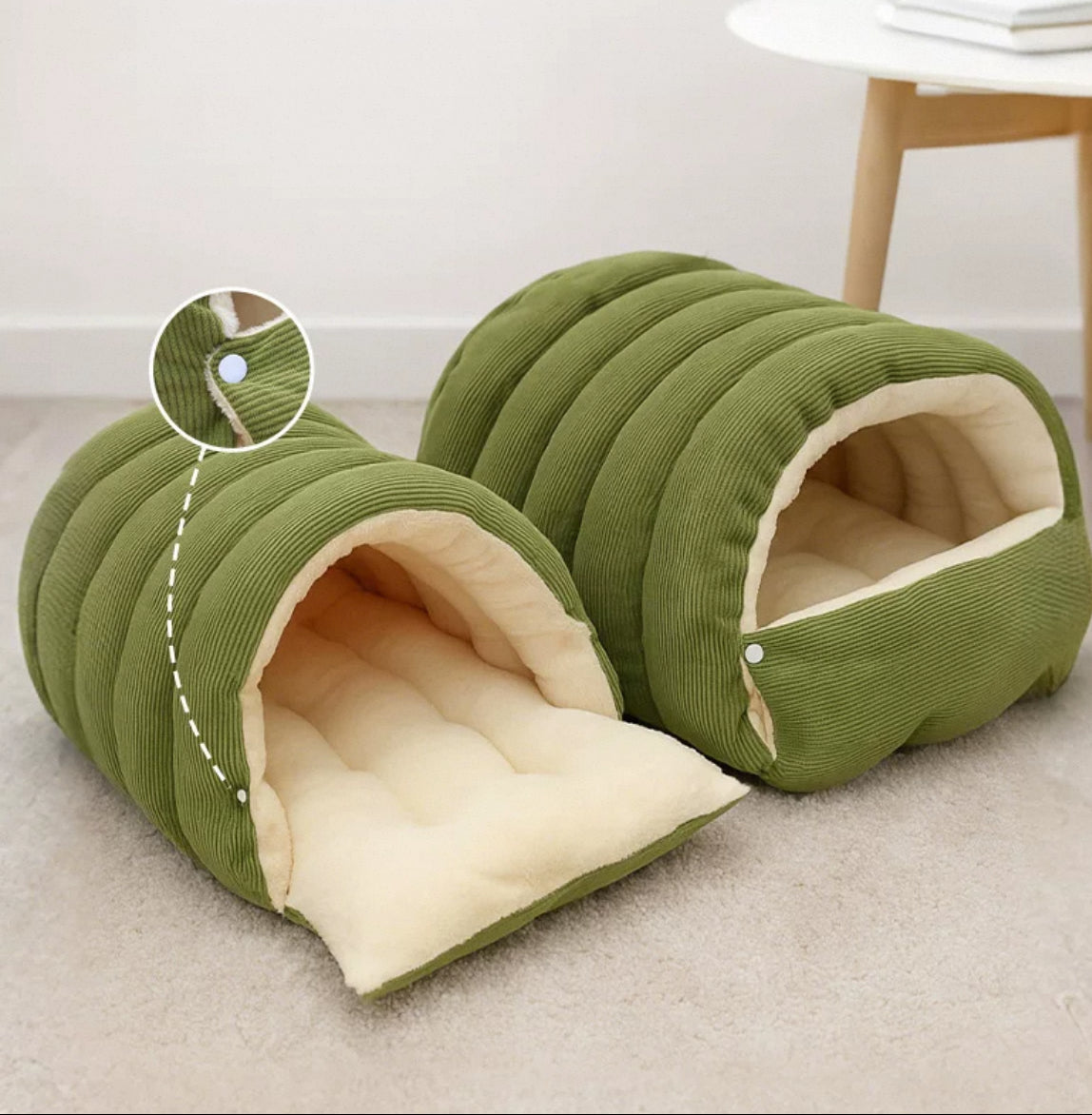 Cave-Style Detachable Pet Bed – Cozy Retreat for Cats & Small Dogs