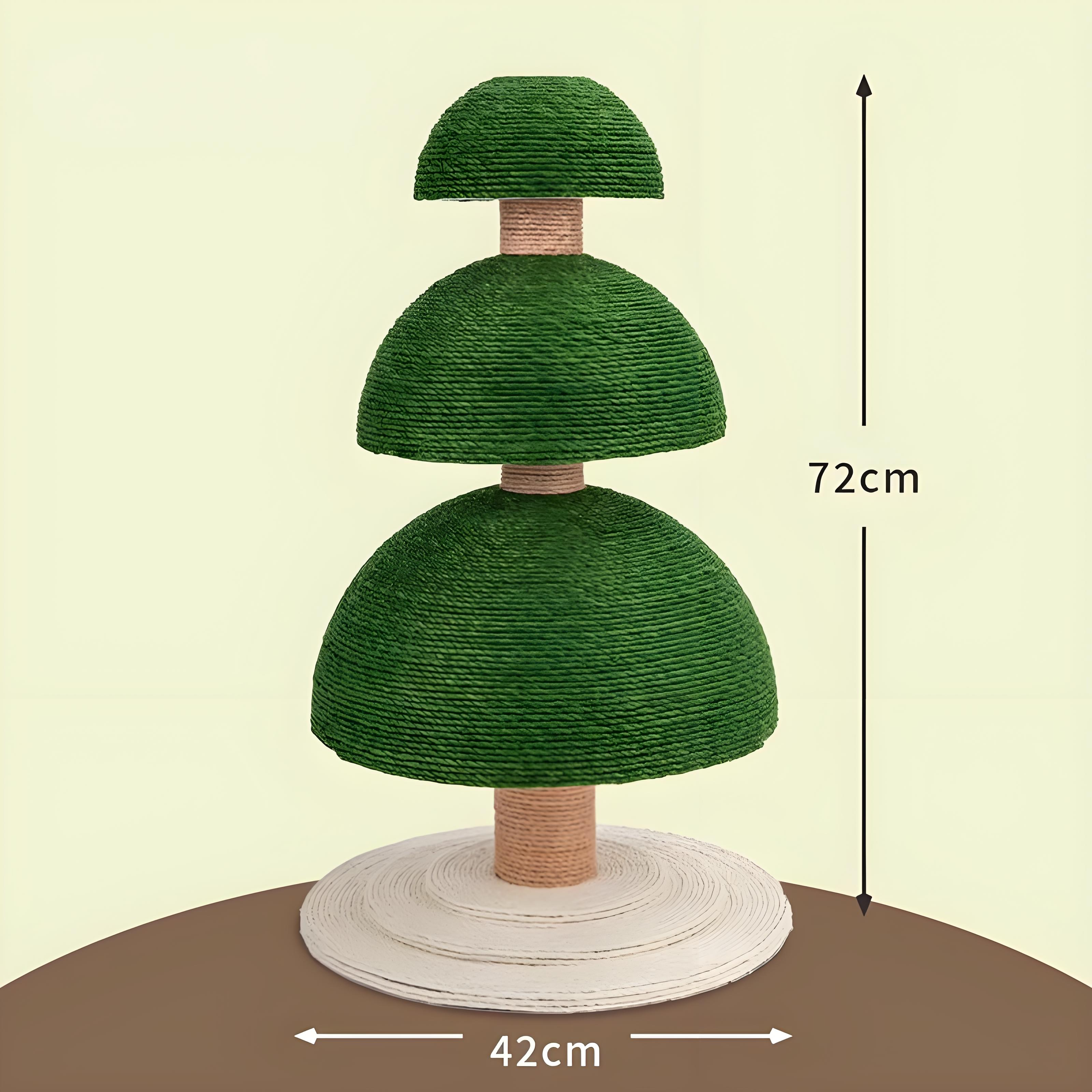 Christmas Cat Tree with Cat Bed - Compact Winter Flannel Cat Climber, Sisal Scratching Post & Space-Saving Cat Furniture